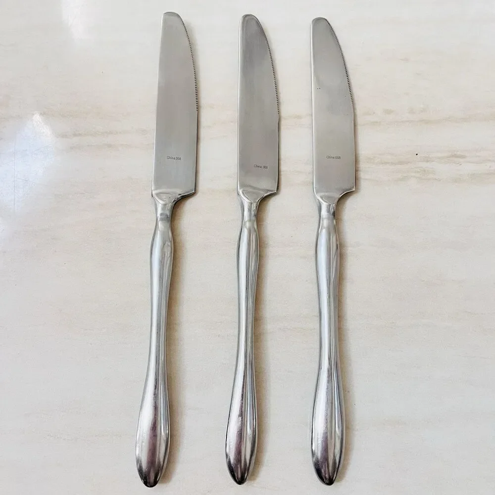3pc HAMPTON SILVERSMITHS HSV31 Dinner Knife 9 1/8” Stainless Satin Frosted 18/8